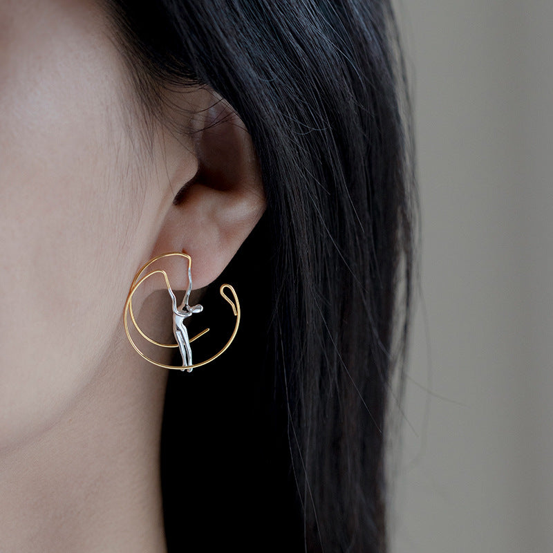 Luxyin Silver Dancer Earrings: Whimsical Elegance