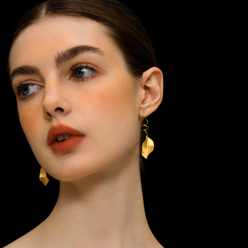 Luxyin Enchanted Leaf Drop Earrings: Whispers of the Forest