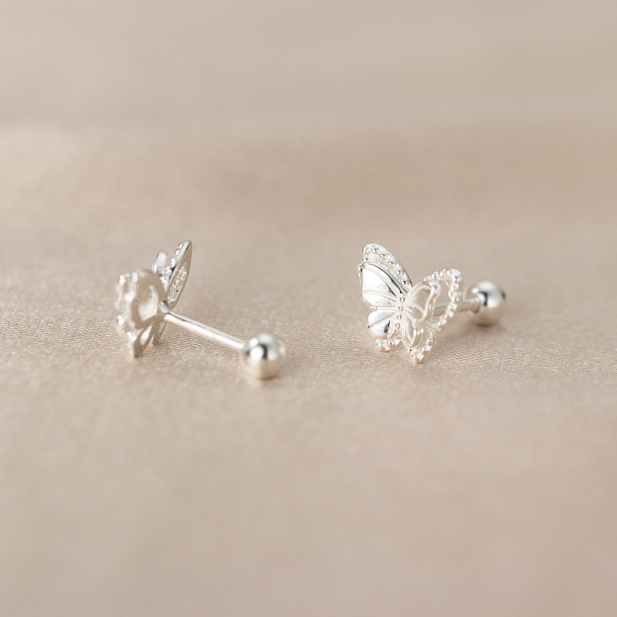 Luxyin Flutter Sparkle: 925 Silver Butterfly Stud Earrings