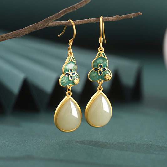 Luxyin Jade Gourd Dangle Earrings: A Touch of Whimsy!