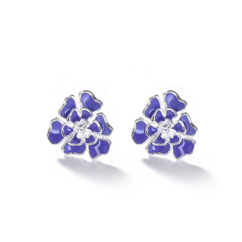 Luxyin 925 Silver Carnation Flower Stud Earrings