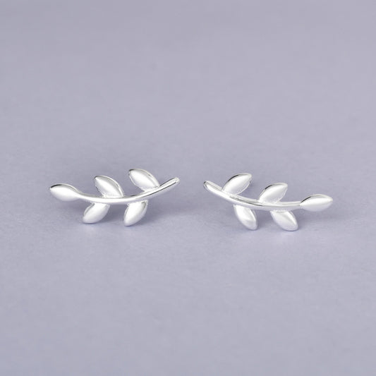 Luxyin 925 Silver Leaf Stud Earrings - Sweet & Simple