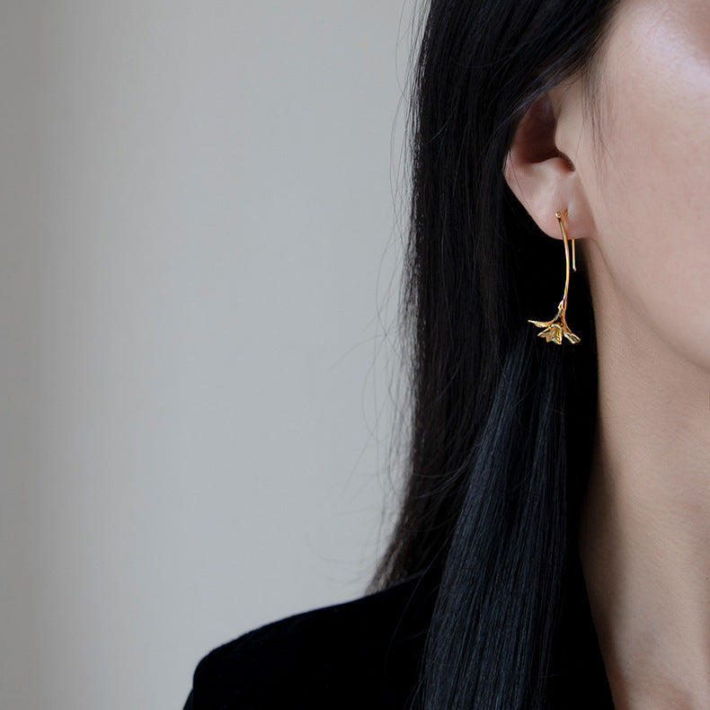 Luxyin Freesia Bloom Sterling Silver Dangle Earrings