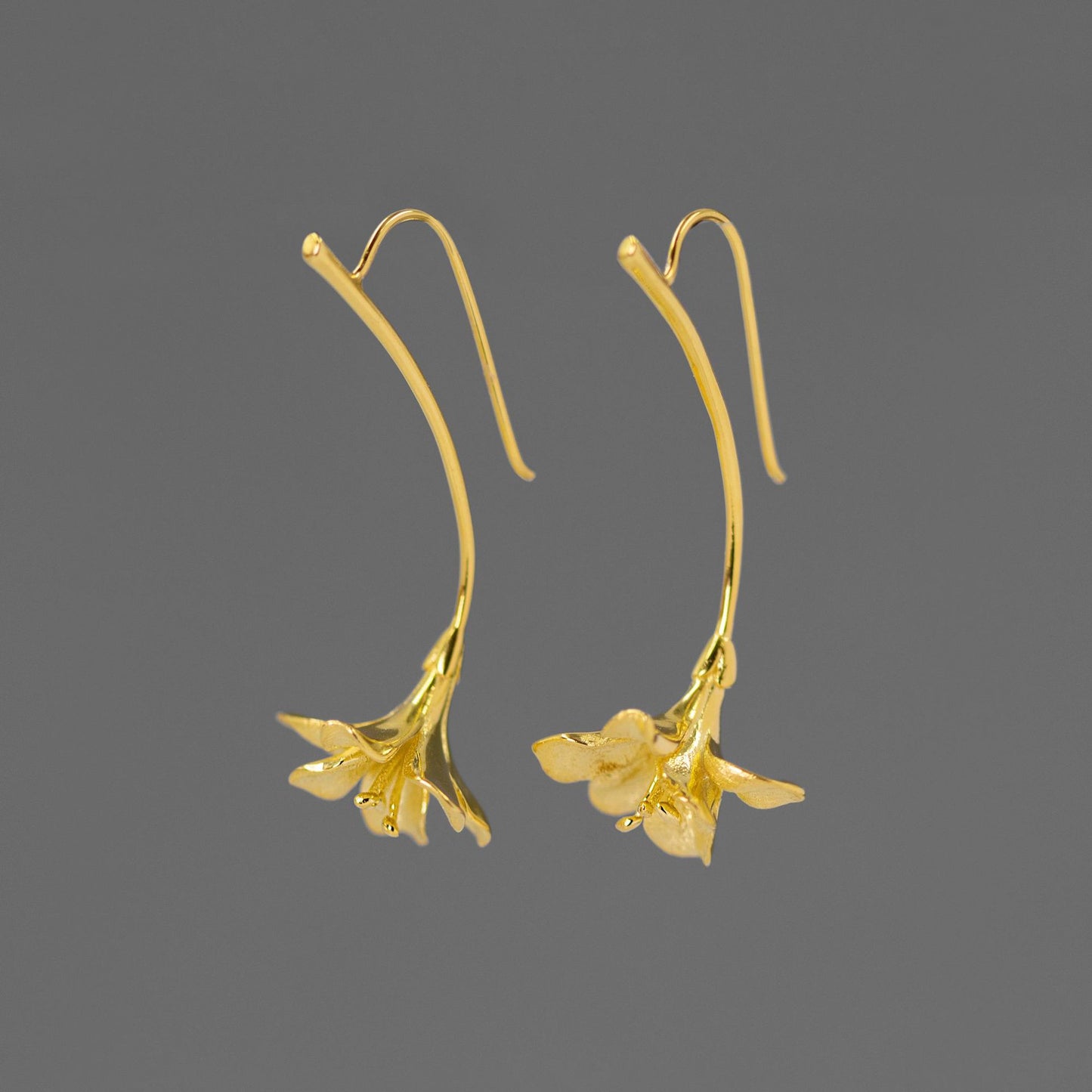 Luxyin Freesia Bloom Sterling Silver Dangle Earrings