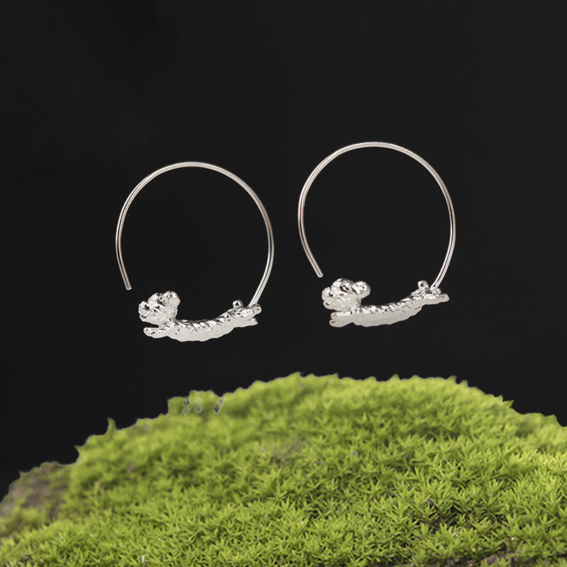 Luxyin Playful Puppy Love: Sterling Silver Teddy Dog Earrings