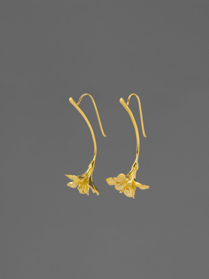 Luxyin Freesia Bloom Sterling Silver Dangle Earrings