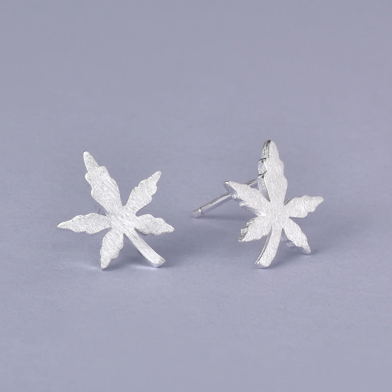 Luxyin 925 Sterling Silver Maple Leaf Stud Earrings