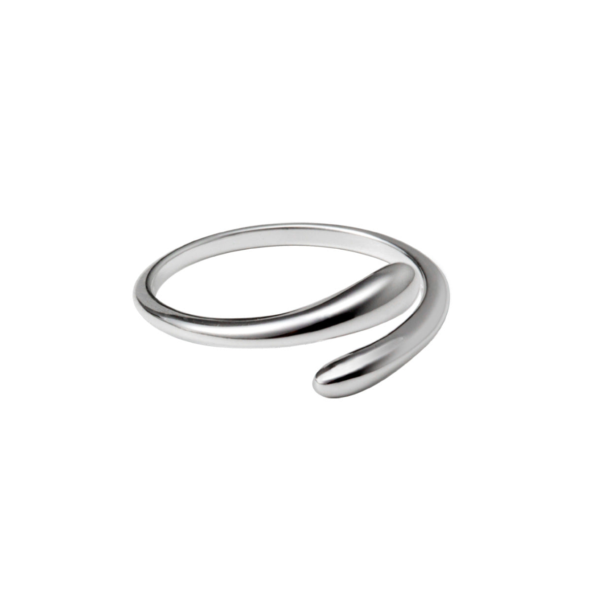 Luxyin S925 Sterling Silver Teardrop Open Ring