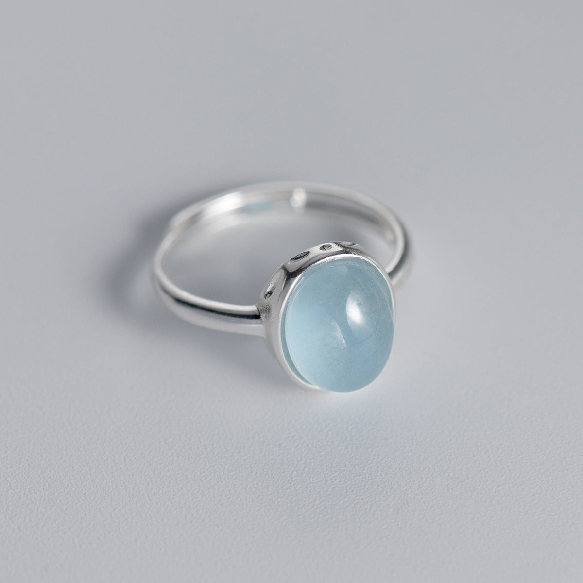 Luxyin S925 Silver Aquamarine Fairy Ring