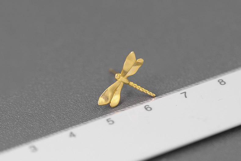 Luxyin Dragonfly Whispers: Sterling Silver Studs