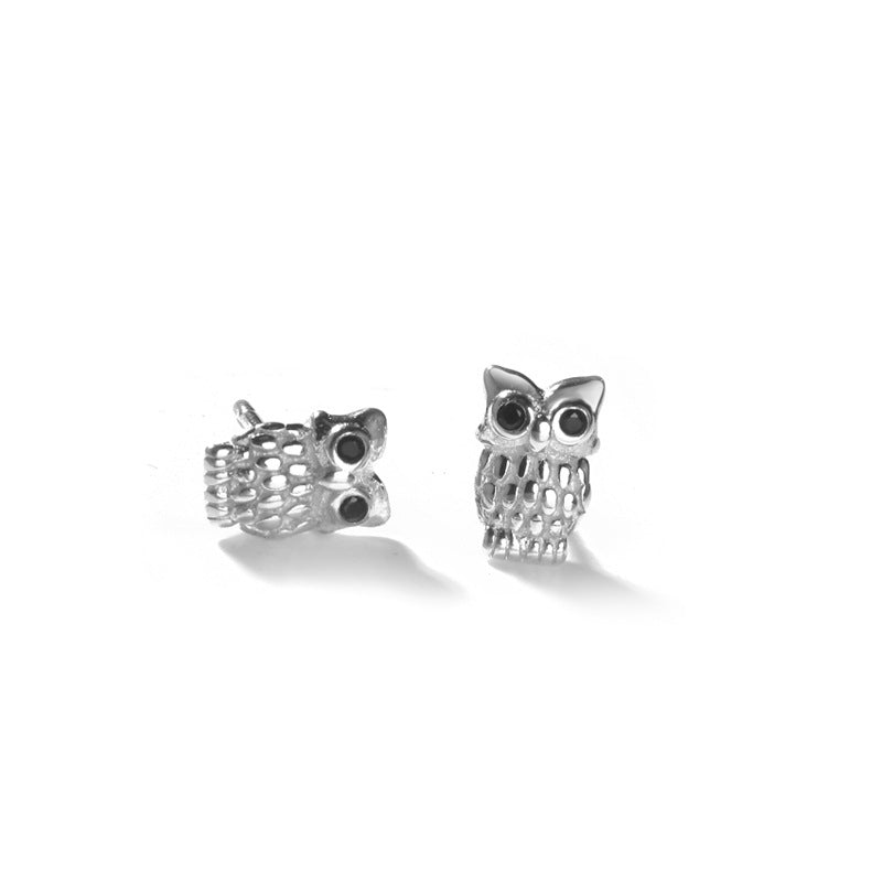 Luxyin 925 Sterling Silver Cute Owl Stud Earrings