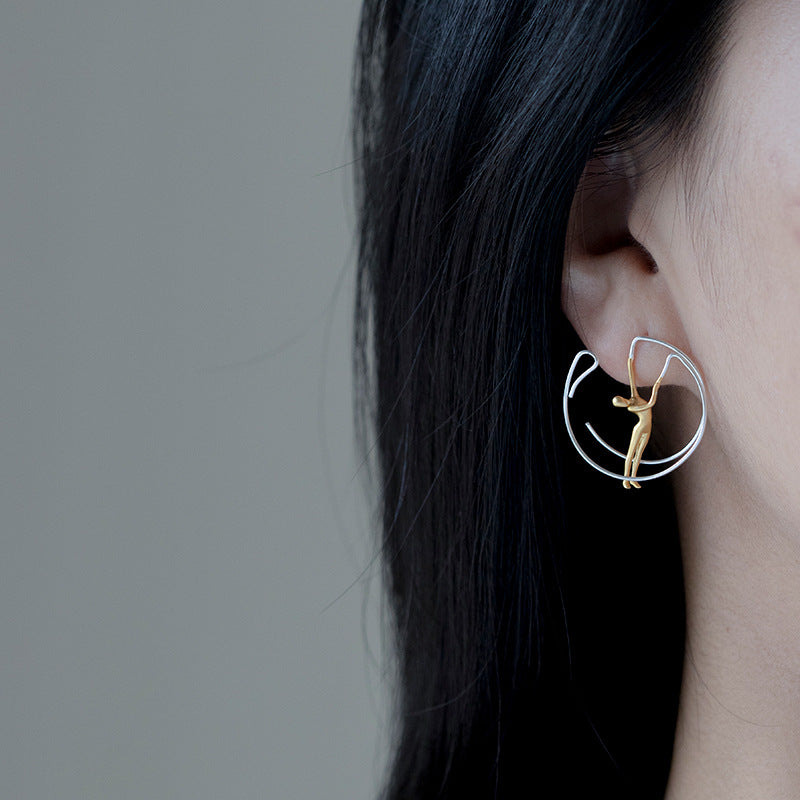 Luxyin Silver Dancer Earrings: Whimsical Elegance