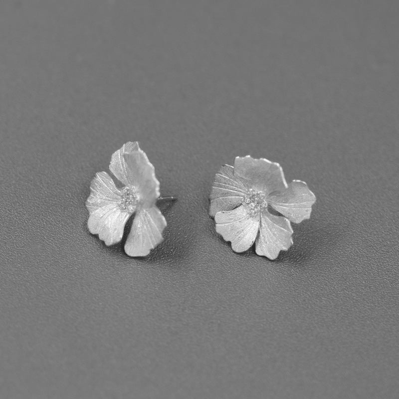 Luxyin Peony Bloom Sterling Silver Studs