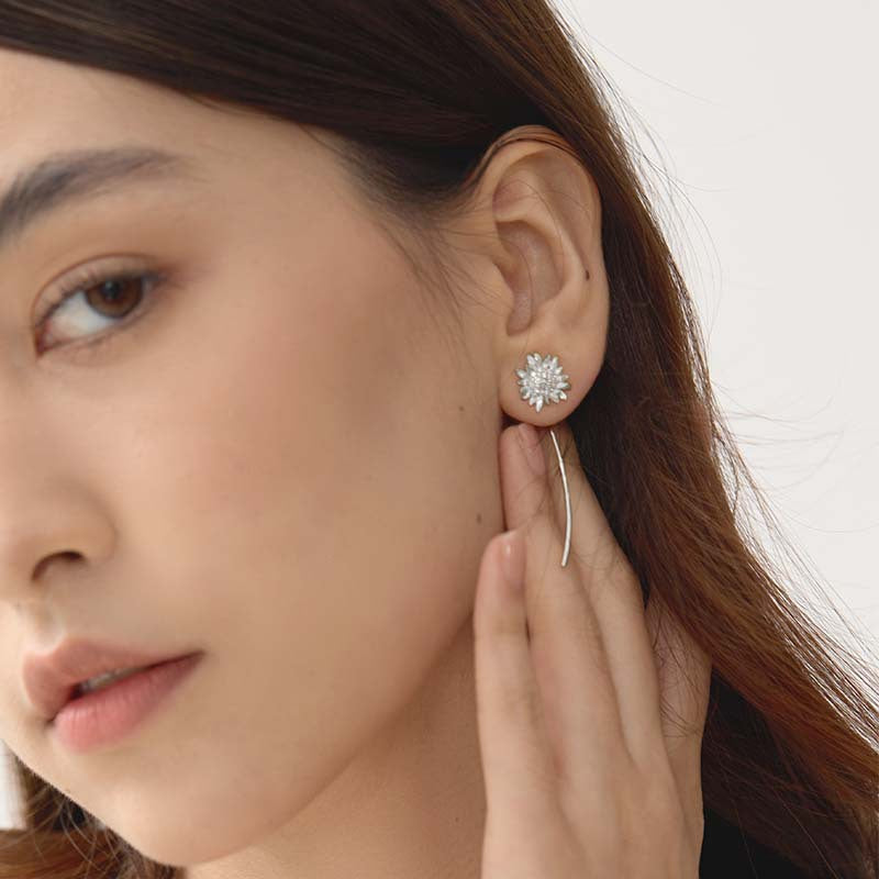 Luxyin Sunflower Dream: 925 Silver Tassel Earrings