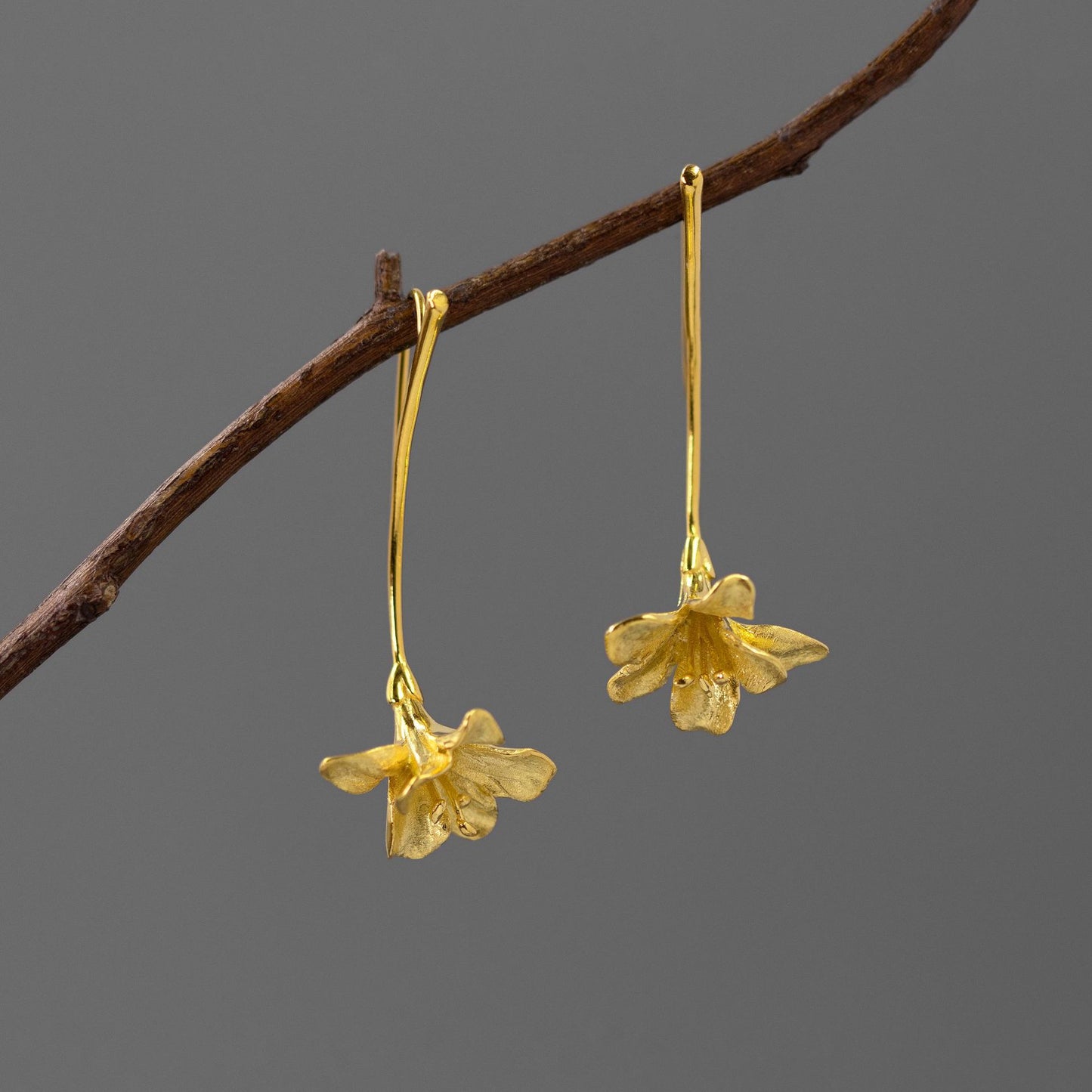 Luxyin Freesia Bloom Sterling Silver Dangle Earrings
