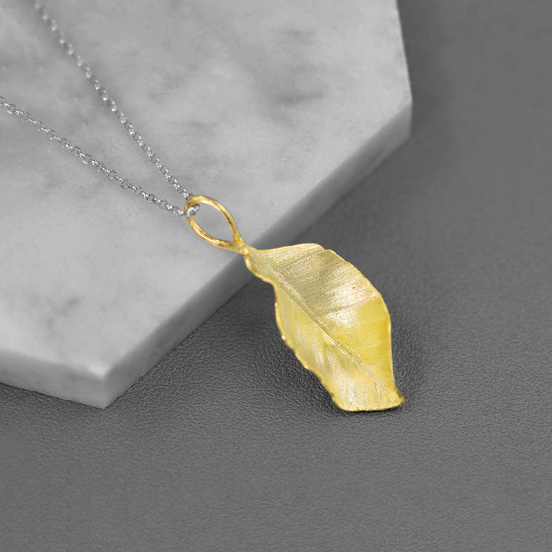 Luxyin Whispering Leaves: 925 Silver Pendant