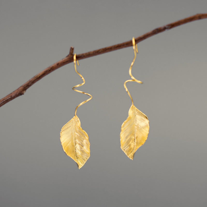 Luxyin Enchanted Leaf Drop Earrings: Whispers of the Forest