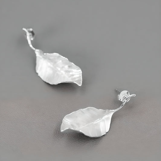 Autumn Leaves Sterling Silver Leaf Earrings French Literature Romantic Elegant