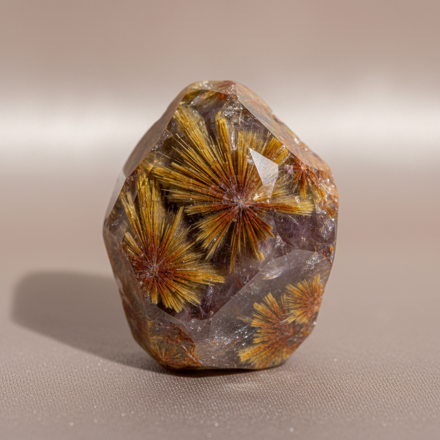 Cacoxenite crystal close-up