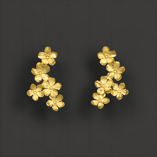 Forget Me Not Flower Earrings 925 Sterling Silver Romantic Literary Style