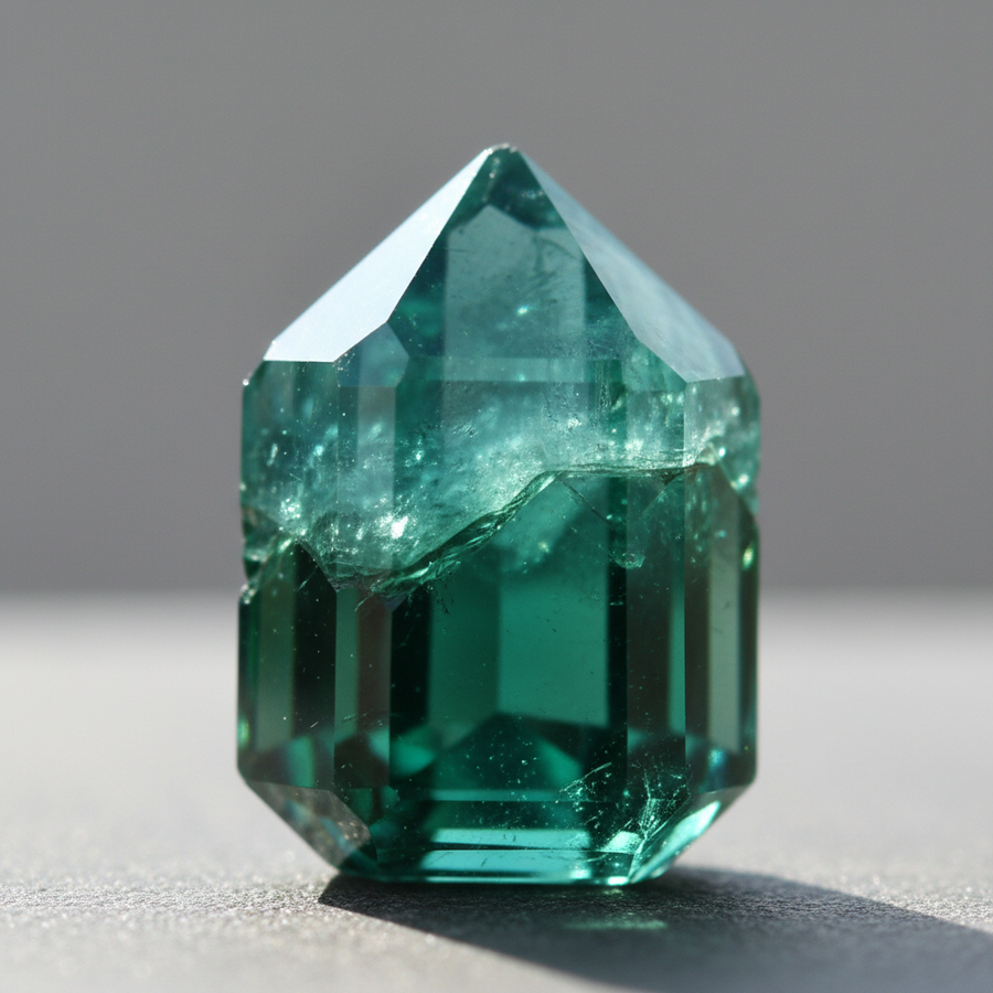 Green Tourmaline crystal close-up