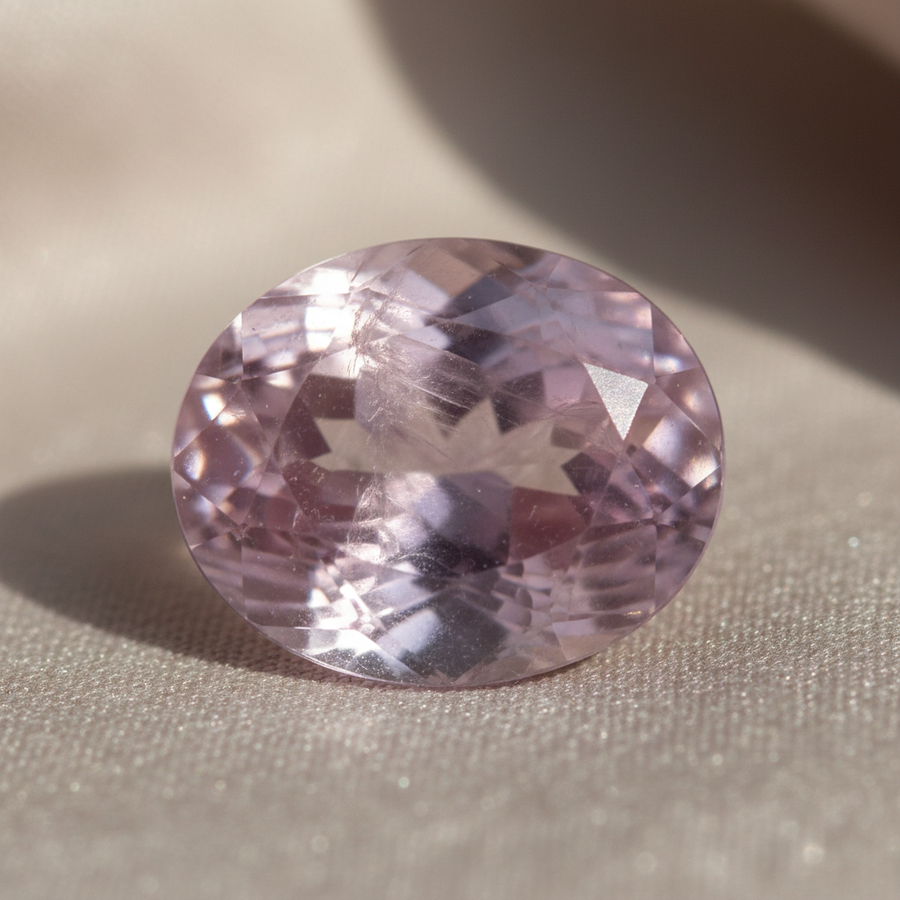 Kunzite crystal close-up