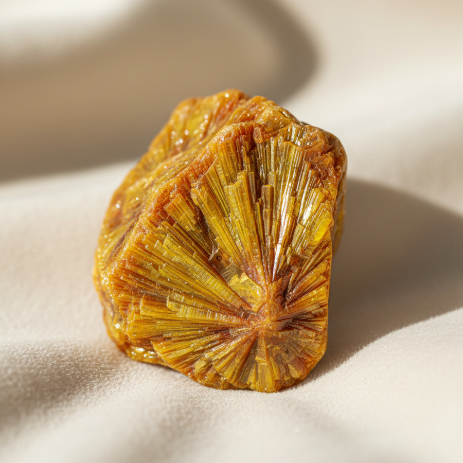 Orpiment crystal close-up