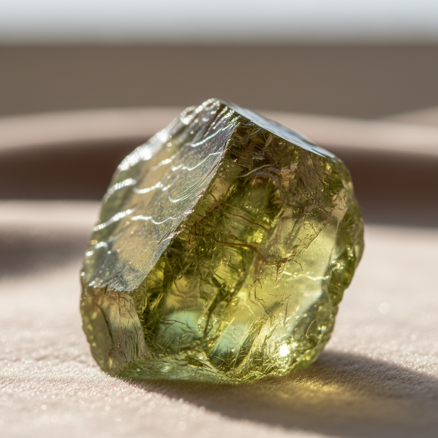 Peridot crystal close-up