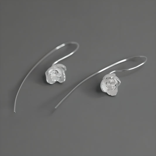 Jasmine Flower Sterling Silver Artistic Literary Earrings