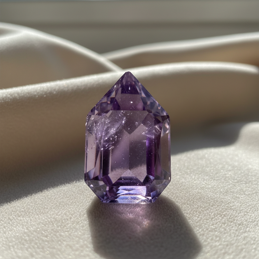 Purple Selenite crystal close-up