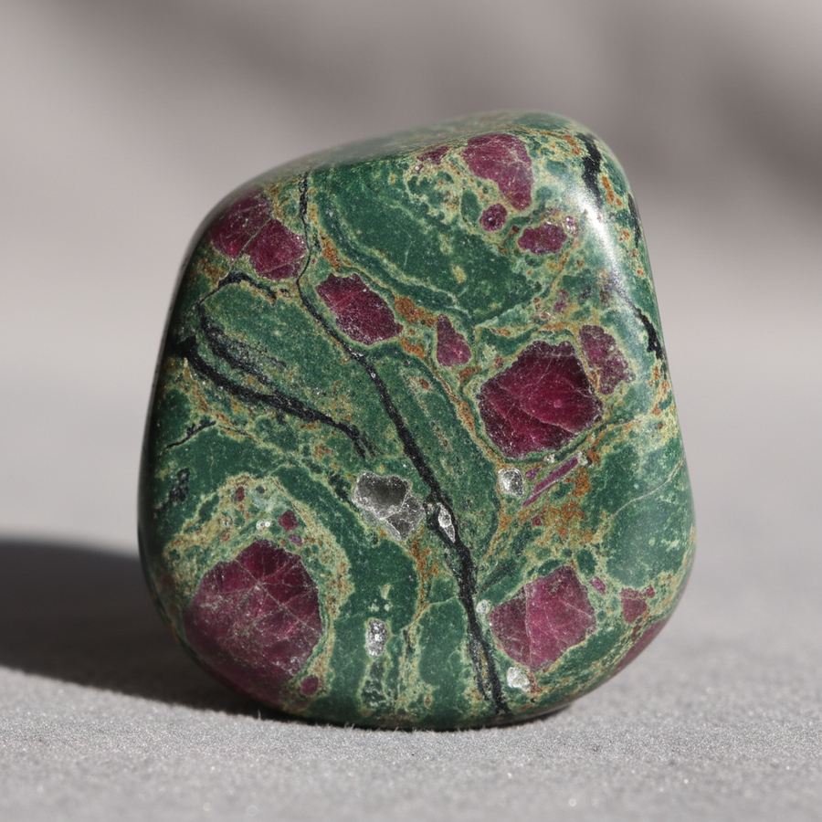 Ruby Zoisite Anyolite crystal close-up