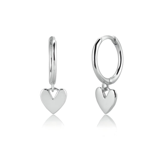 S925 Sterling Silver Heart Stud Earrings