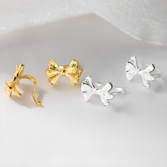 Sterling Silver Bow Clip-On Earrings