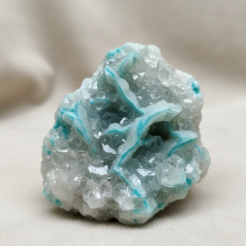 Turquoise On Quartz crystal
