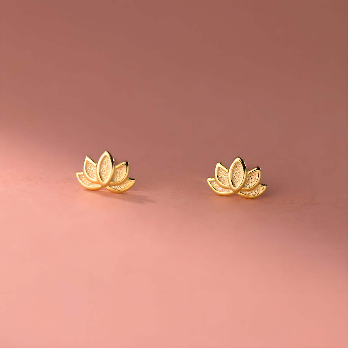Vintage Lotus Flower Stud Earrings S925 Sterling Silver