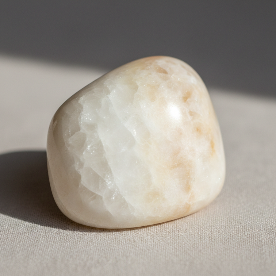 White Aragonite crystal close-up
