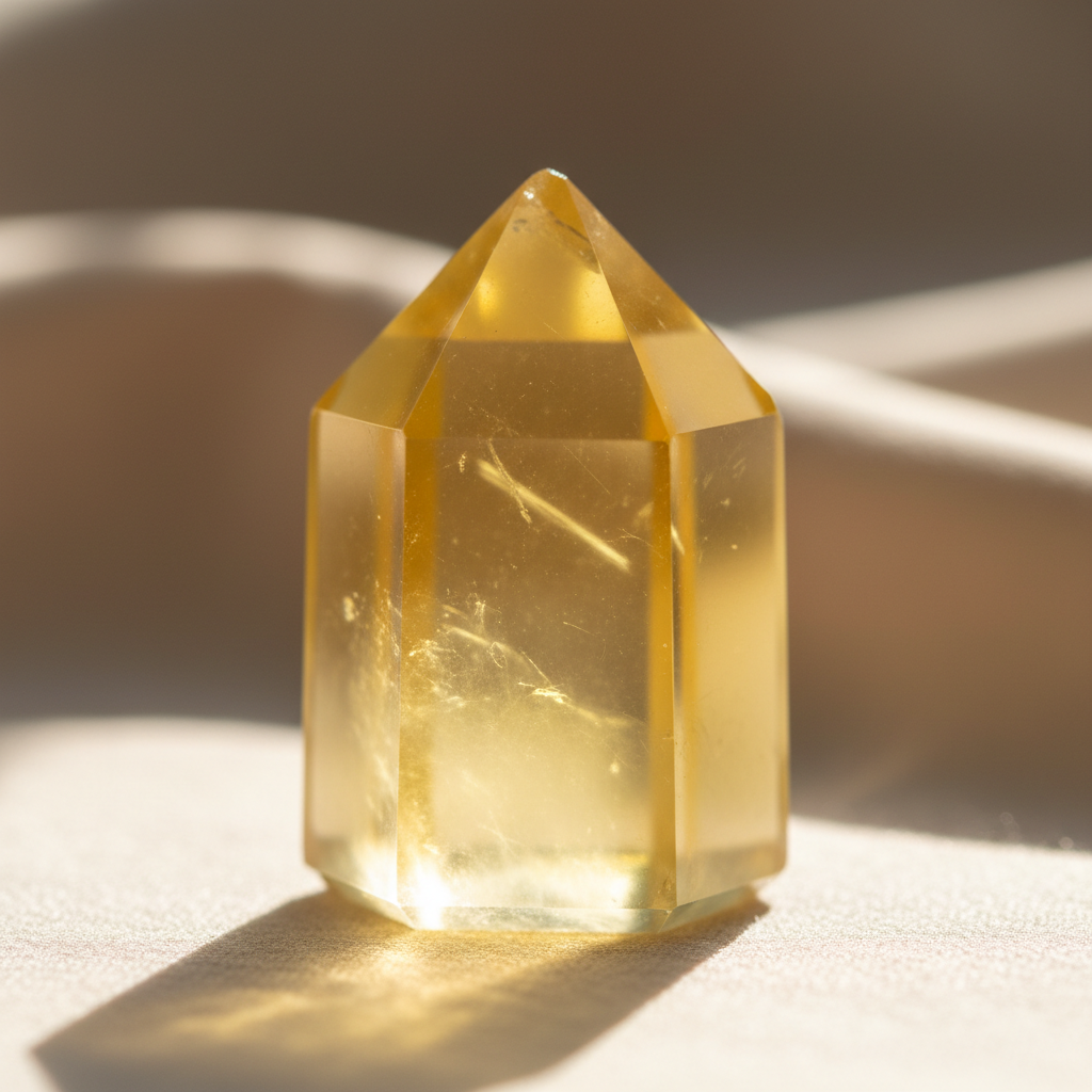Yellow Fluorite crystal