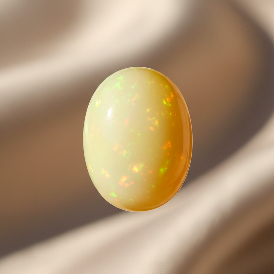 Yellow Opal crystal close-up