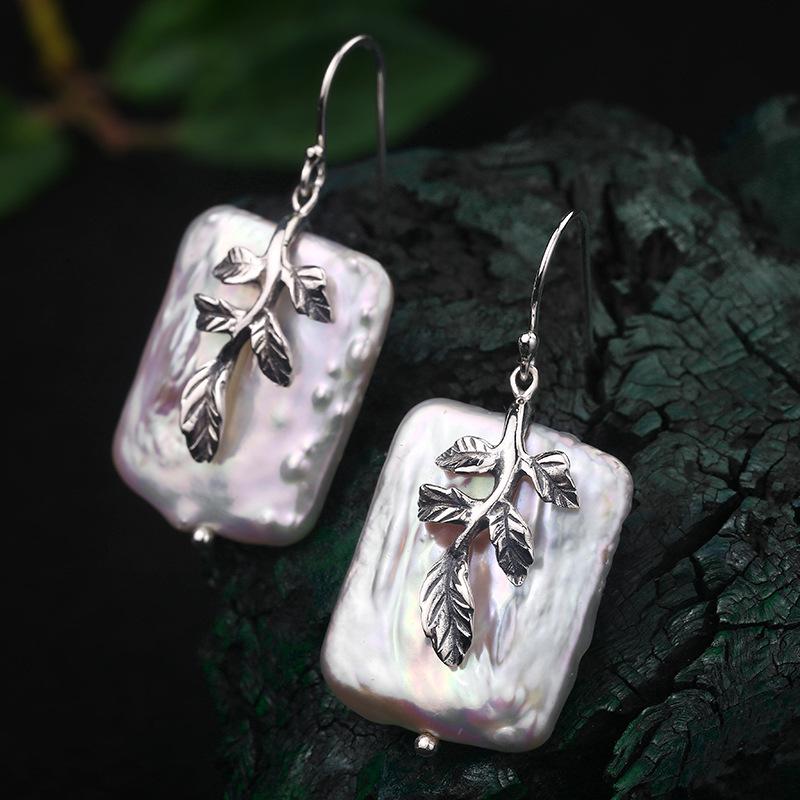 Natural Baroque Leaves Drop Earrings