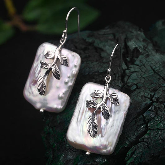 Natural Baroque Leaves Drop Earrings