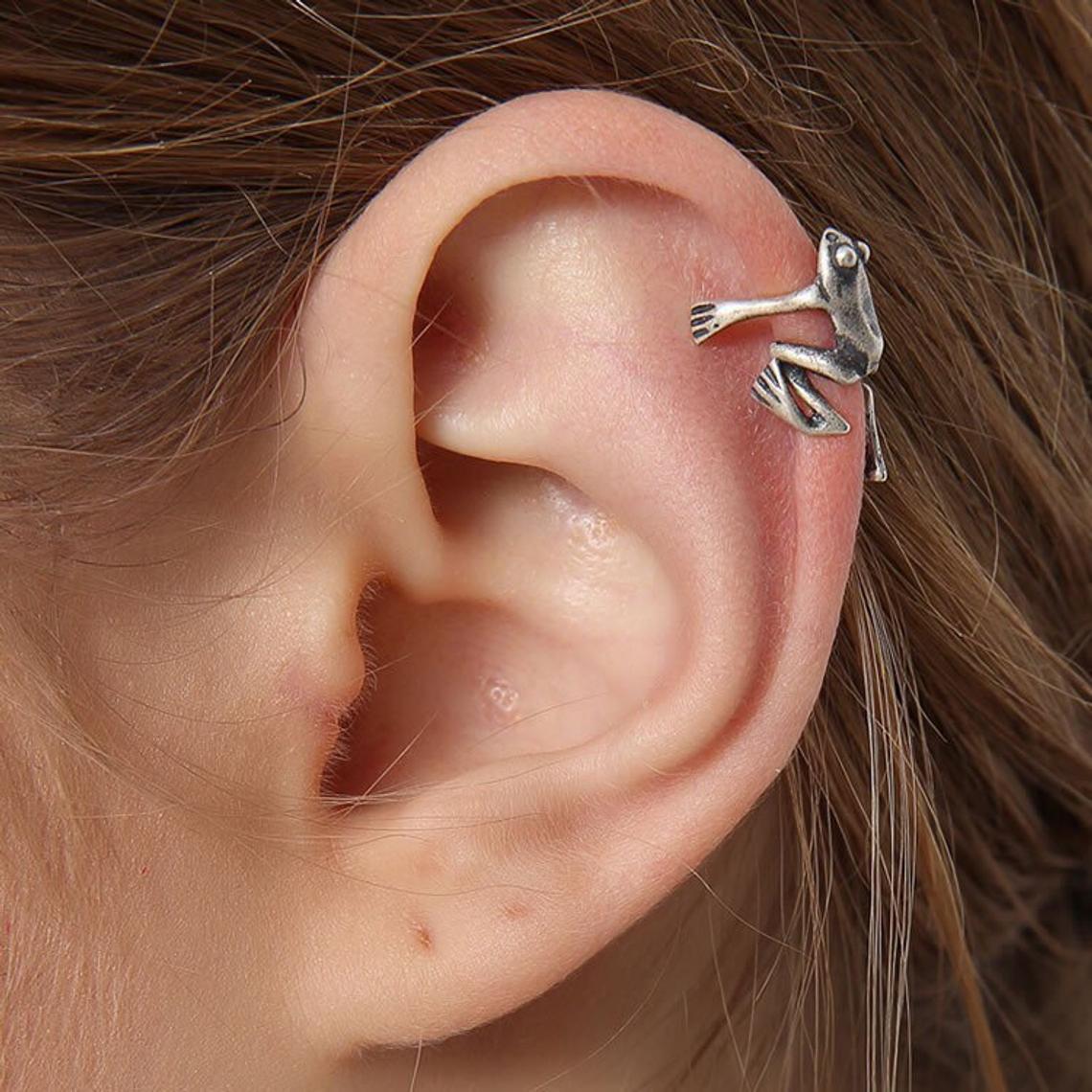 Vintage Frog Clip On Cuff Earrings