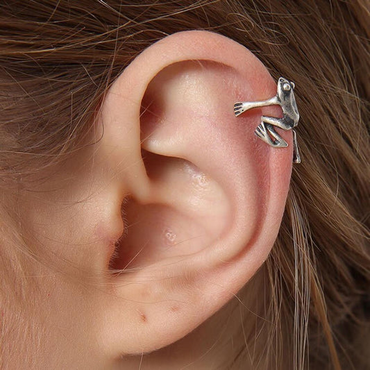 Vintage Frog Clip On Cuff Earrings