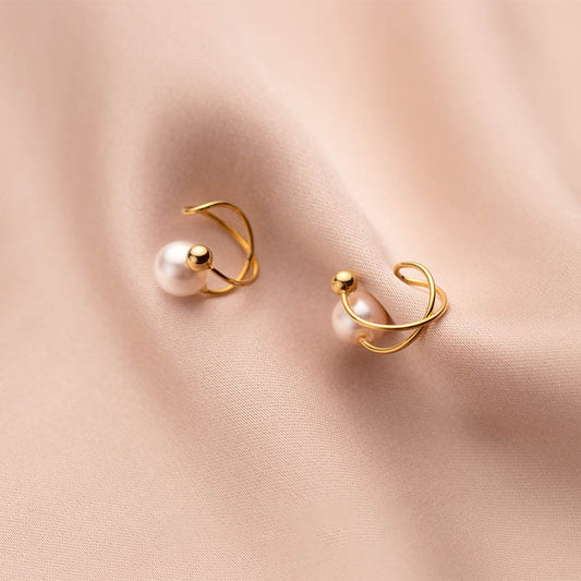 Elegent Pearl Cuff Earrings