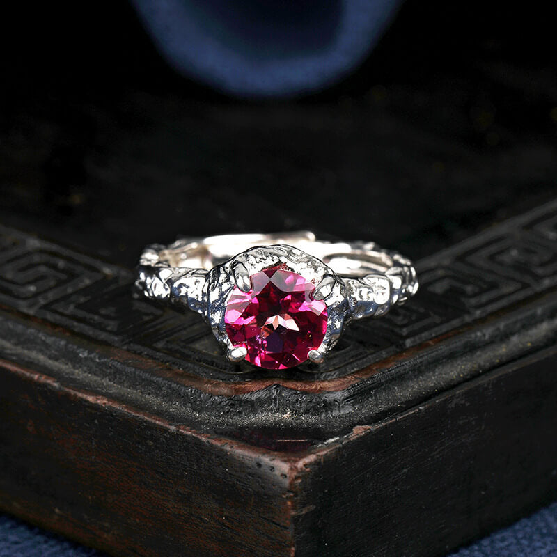 Vintage Topaz Silver Open Ring