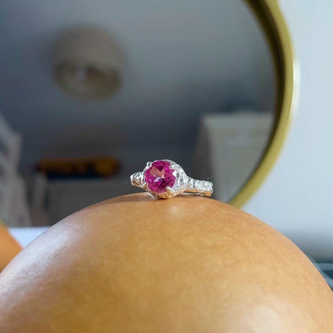 Vintage Topaz Silver Open Ring