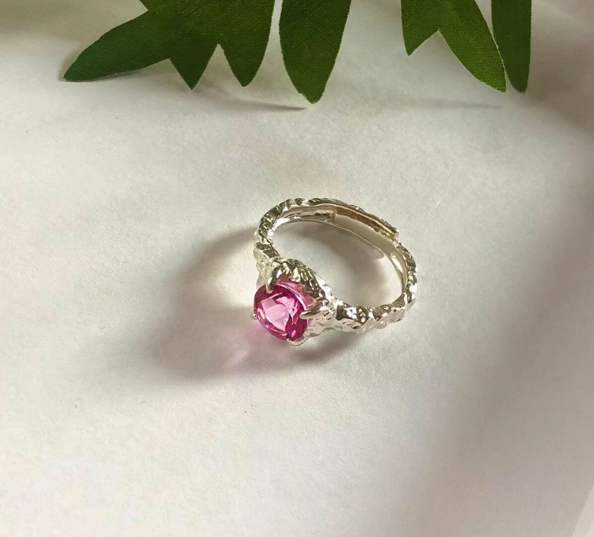 Vintage Topaz Silver Open Ring