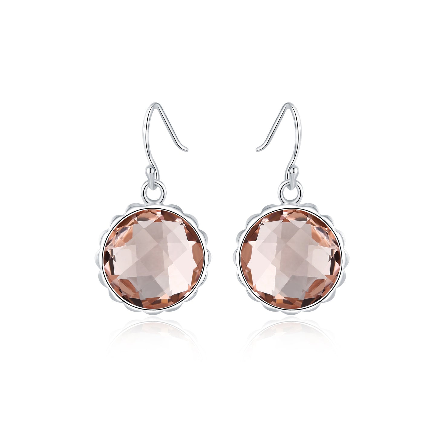 Delicate Round Crystal Drop Earrings