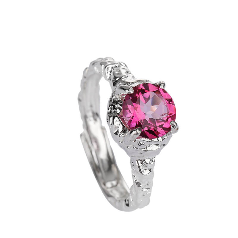 Vintage Topaz Silver Open Ring