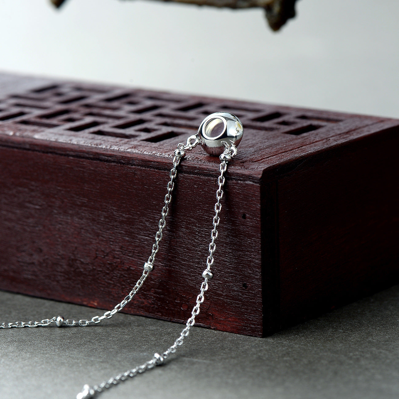 Natural Moonstone Silver Necklace, Healing Stone Pendant - LUXYIN