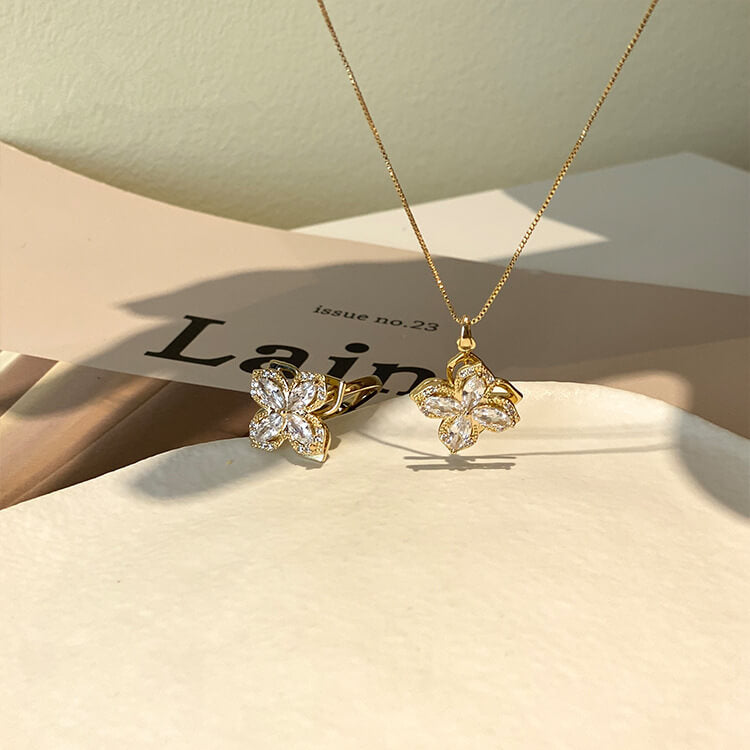 Clover Flower Rotate Necklace